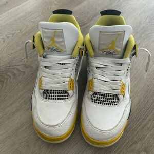 Jordan White & Yellow Retro Basketball Sneakers